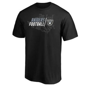 NEW Majestic Fanatics Mens Oakland Raiders NFL Geo Drift Cotton T-Shirt Black M